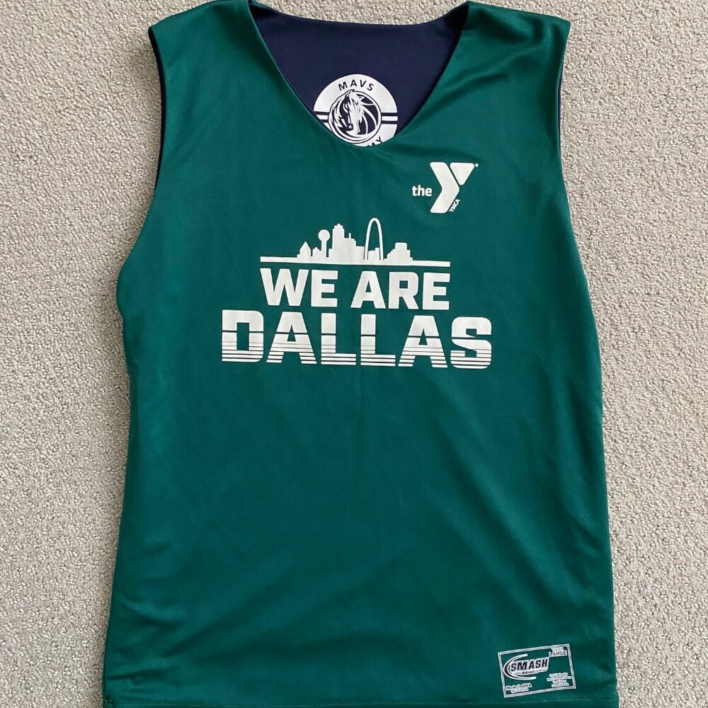 Maverick Mavs Academy YMCA Reversible Blue Green Basketball Jersey, Youth Large